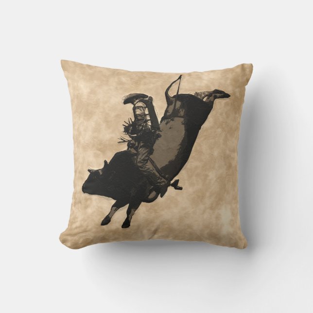 Bull Riding Hero-Rodeo-Event Kissen (Vorderseite)