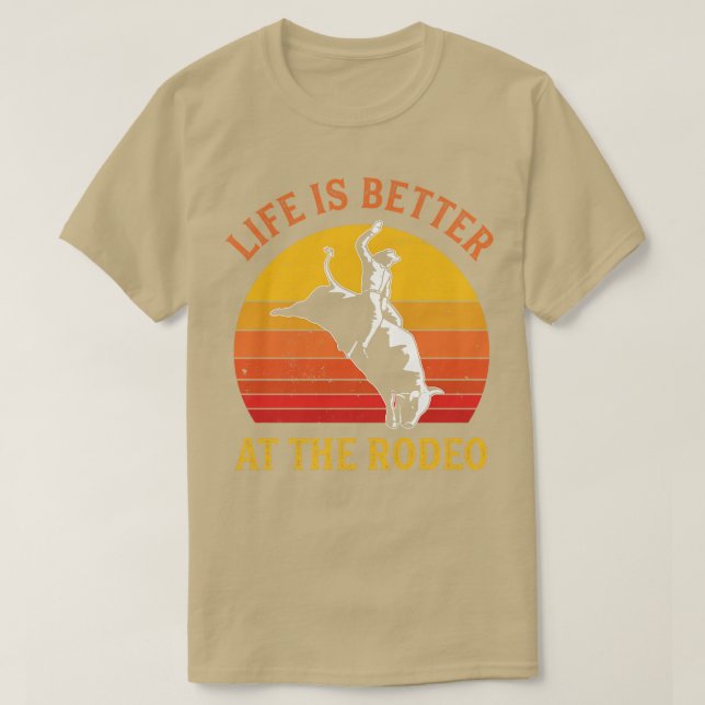 Bull Riding Life ist besser bei Rodeo Bull Rider T-Shirt (Design vorne)