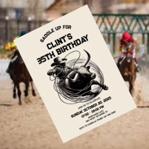 Bull Riding Rodeo Einladung, Cowboy Geburtstag