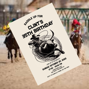 Bull Riding Rodeo Einladung, Cowboy Geburtstag Einladung
