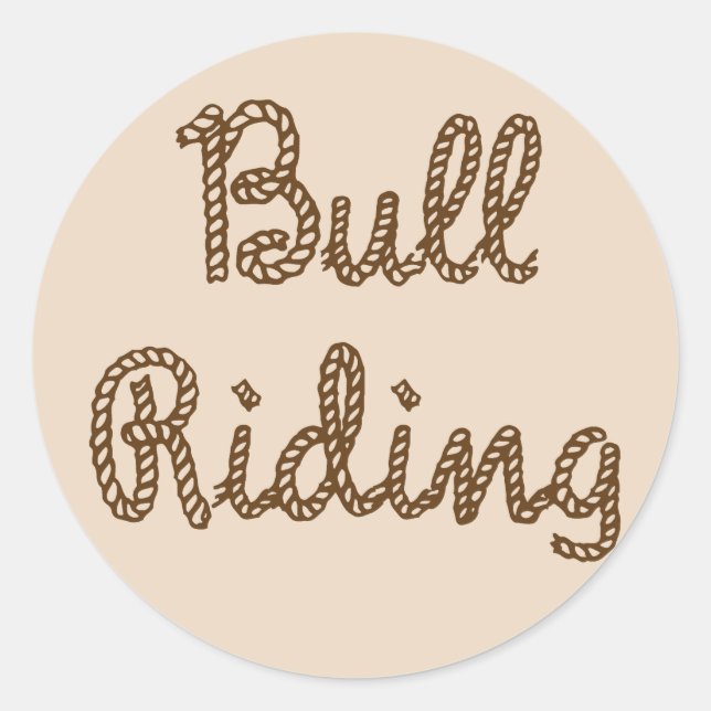 Bull Riding Runder Aufkleber (Vorderseite)