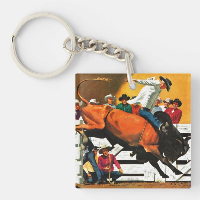 Bull Riding von Fred Ludekens Schlüsselanhänger (Vorderseite)