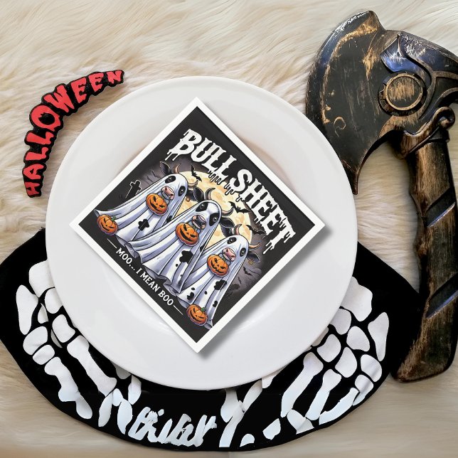 Bull Sheet moo Funny Bulls Halloween Serviette (Bull Sheet moo Funny bulls Halloween Napkins)