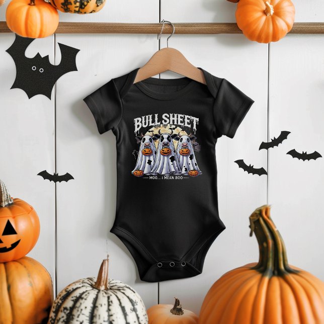 Bull Sheet moo Funny Bulls Happy Halloween Baby Strampler (Bull Sheet moo Funny bulls Happy Halloween Baby Bodysuit)