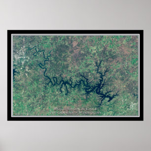 Bull Shoals Lake Arkansas - Missouri Satellite Kar Poster