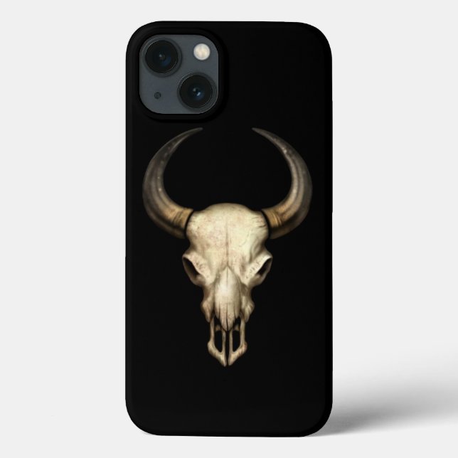 Bull Skull auf Black Case-Mate iPhone Hülle (Rückseite)