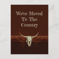 Bull Skull Brown Country Western Style Moving