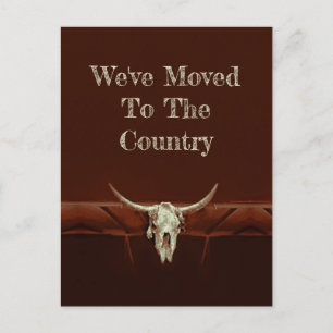 Bull Skull Brown Country Western Style Moving Postkarte