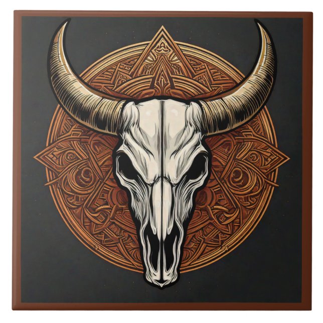 Bull Skull Fliese (Vorderseite)
