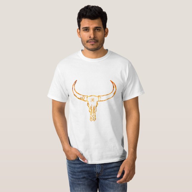 Bull Skull Gold Value T - Shirt (Vorne ganz)