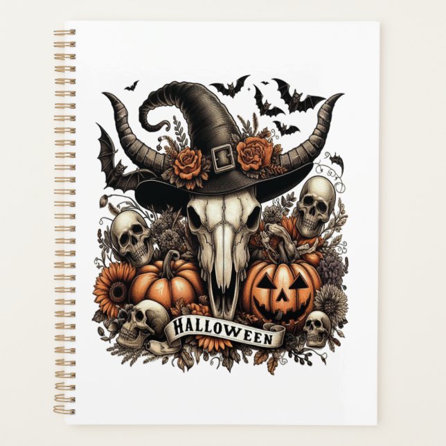 Bull Skull Halloween Cow Planer (Vorderseite)