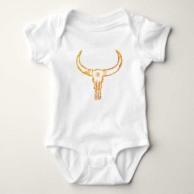 Bull Skull Jersey Bodysuit Baby Strampler (Vorderseite)