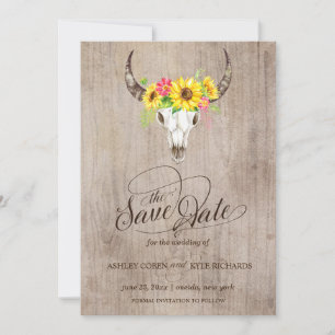 Bull Skull Save the Date