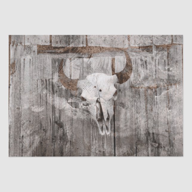 Bull-Skull-Stall mit Vintagem Western Seidenpapier (Vorderseite)