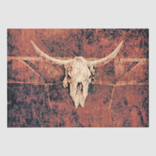 Bull Skull Western Country Braun Rustikale Kunst Seidenpapier