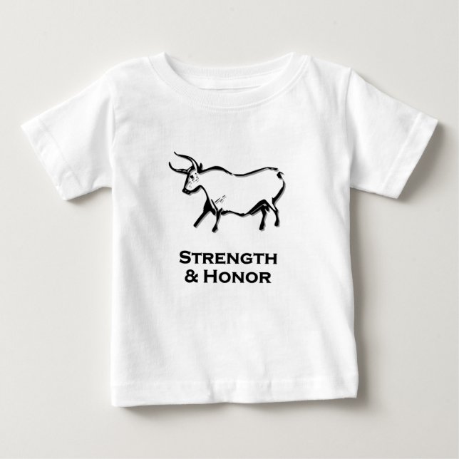 Bull Stärke und Ehrenschwarz Baby T-shirt (Vorderseite)