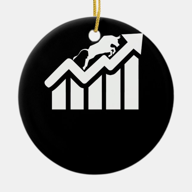 Bull Stock Market for Stock Traders Trading Gesche Keramik Ornament (Vorne)