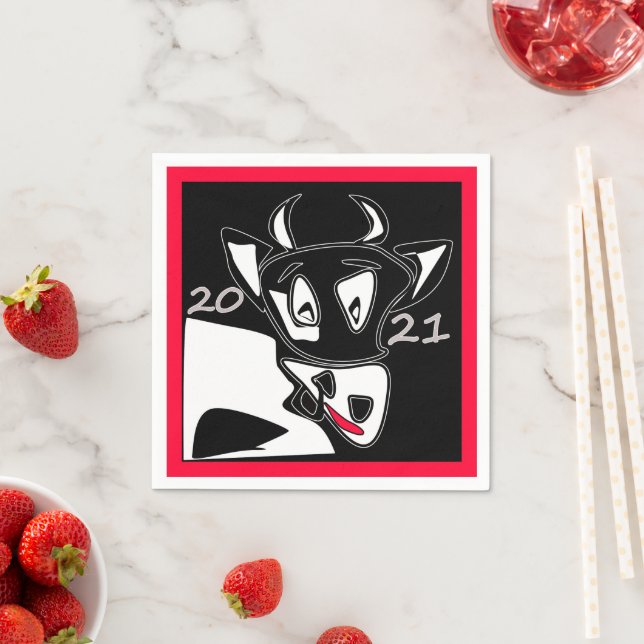 Bull-Symbol Neujahr 2021 Chinesischer Kalender sch Serviette (Beispiel)