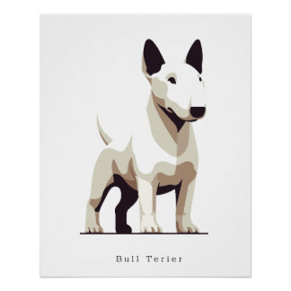 Bull Terier Minimalismus-Plakat Poster