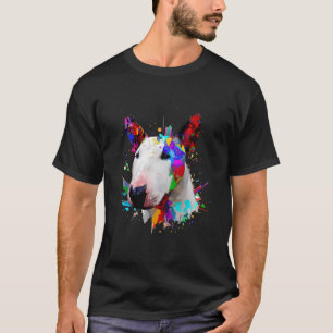 Bull Terrier Abstrakt farbenfrohe Splashes Malerei T-Shirt