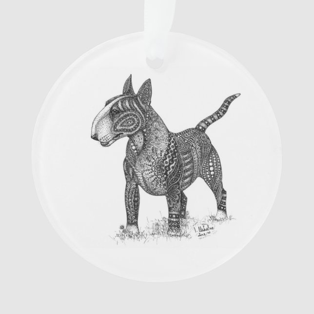 Bull Terrier-Acrylscheibe Ornament (Vorderseite)
