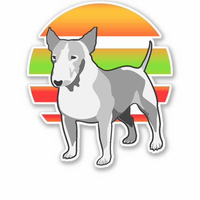 Bull Terrier Aufkleber (Vorderseite)