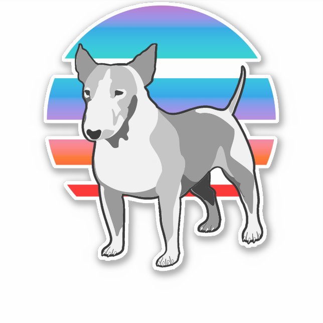 Bull Terrier Aufkleber (Vorderseite)