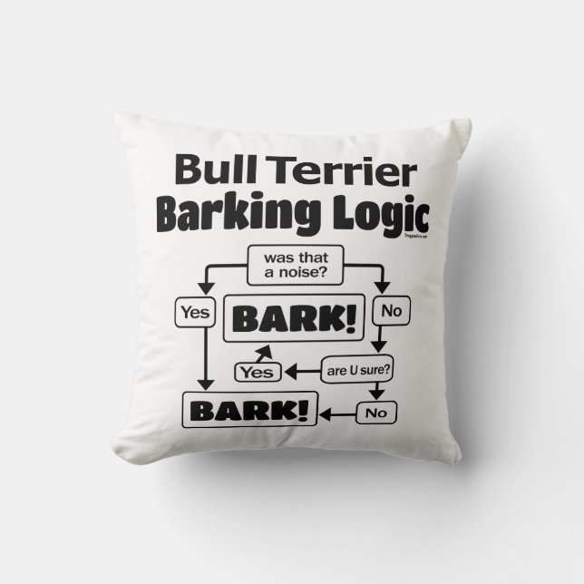 Bull Terrier Barking Logic Kissen (Vorderseite)