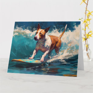 Bull Terrier Beach Surfanstrich Karte
