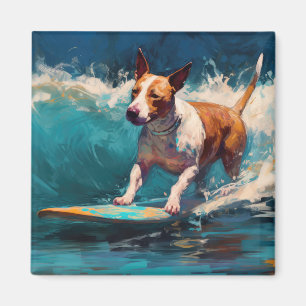 Bull Terrier Beach Surfanstrich Magnet