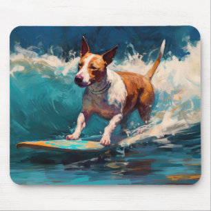 Bull Terrier Beach Surfanstrich Mousepad