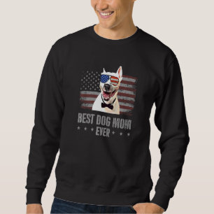 Bull Terrier Best Dog Mama je Retro USA Amerikaner Sweatshirt