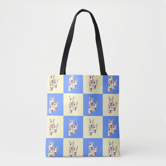 Bull Terrier Checkered Tasche (Vorderseite)