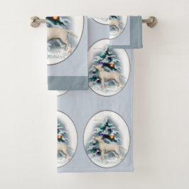 Bull Terrier Christmas Badhandtuch Set
