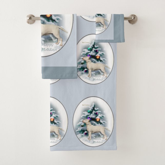 Bull Terrier Christmas Badhandtuch Set (Insitu)