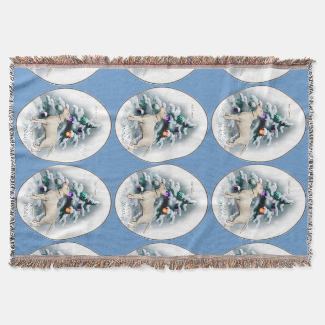 Bull Terrier Christmas Decke (Vorderseite)