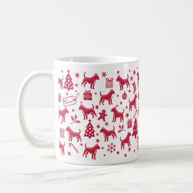 Bull Terrier Christmas Design Kaffeetasse (Links)