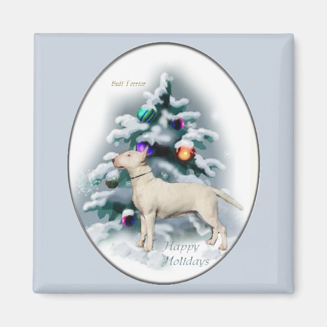 Bull Terrier Christmas Geschenke Magnet (Vorne)