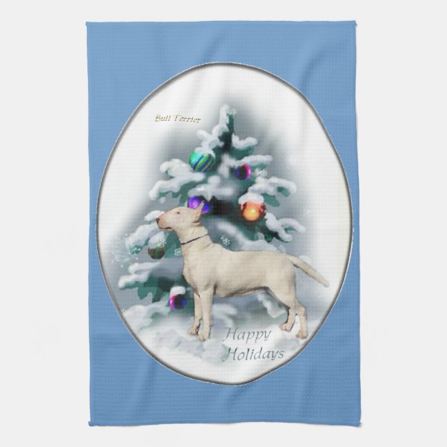 Bull Terrier Christmas Handtuch (Vertikal)