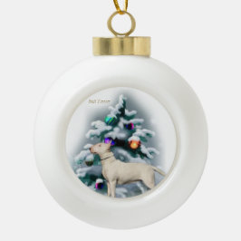 Bull Terrier Christmas Keramik Kugel-Ornament