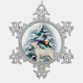 Bull Terrier Christmas Schneeflocken Zinn-Ornament