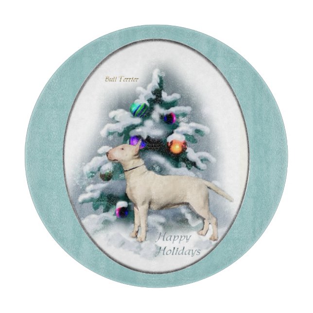 Bull Terrier Christmas Schneidebrett (Vorderseite)