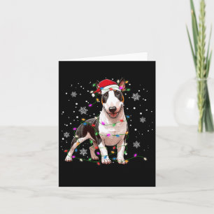Bull Terrier Christmas Sweater Dog Xmas Lights Tre Karte