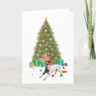 Bull Terrier Christmas Tree Feiertagskarte