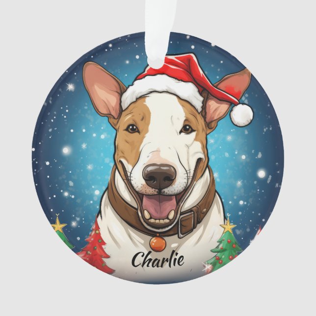 Bull Terrier Custom Christmas Ornament (Vorderseite)