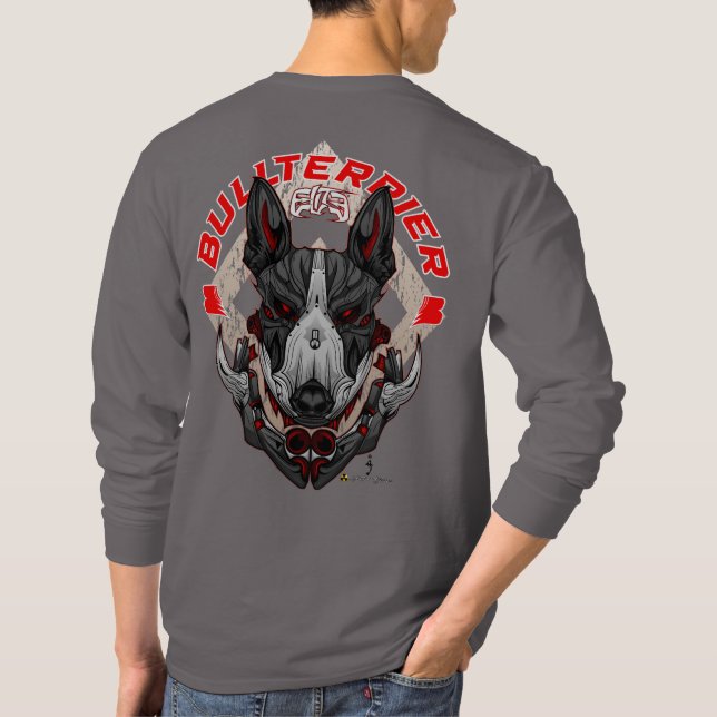 BULL TERRIER Cyberpunk Samurai Elite T-Shirt (Rückseite)