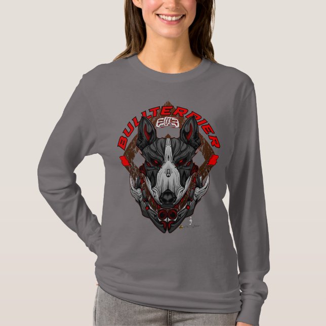BULL TERRIER Cyberpunk Samurai Elite T-Shirt (Vorderseite)