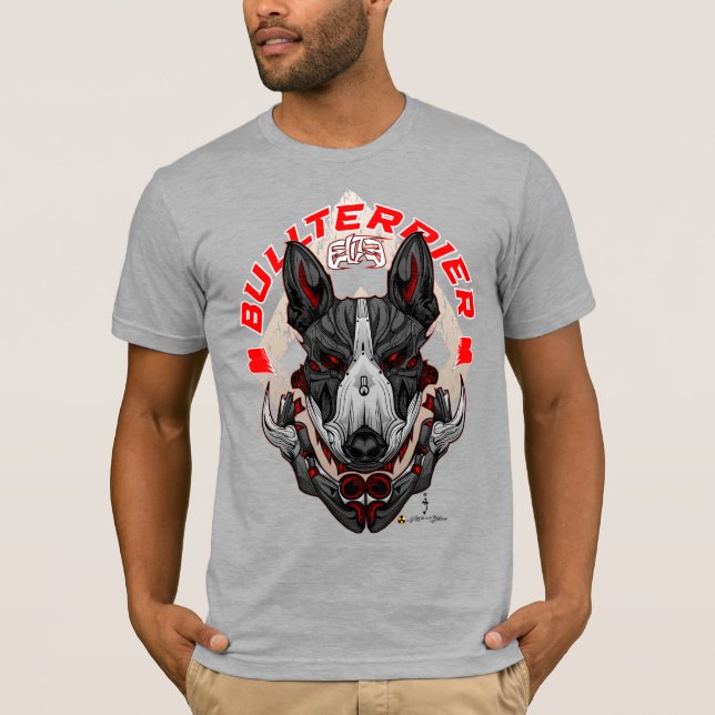 BULL TERRIER Cyberpunk Samurai Elite T-Shirt (Vorderseite)