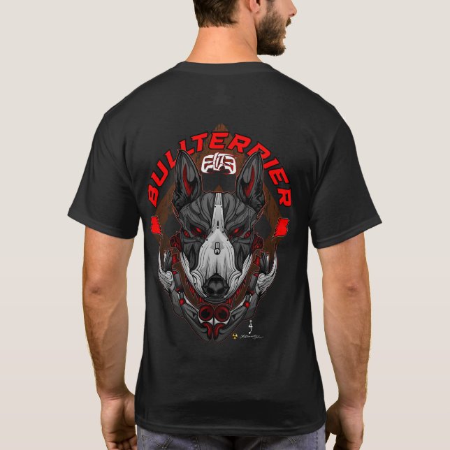BULL TERRIER Cyberpunk Samurai Elite T-Shirt (Rückseite)