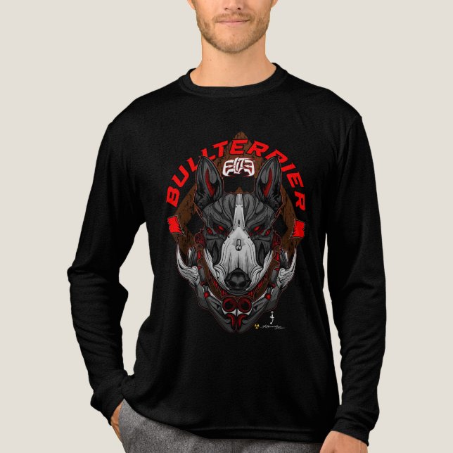 BULL TERRIER Cyberpunk Samurai Elite Tri-Blend Shirt (Vorderseite)
